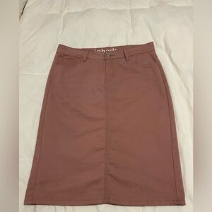 Inherit Clothing Co. “Remi” Mauve Denim Skirt, Women’s Size 12.